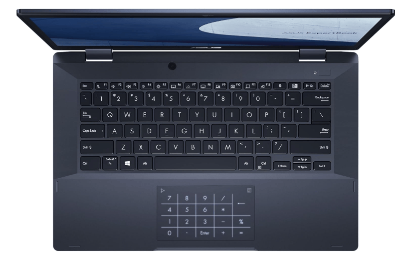 ASUS ExpertBook B3 Flip Keyboard and Touchpad Close-up