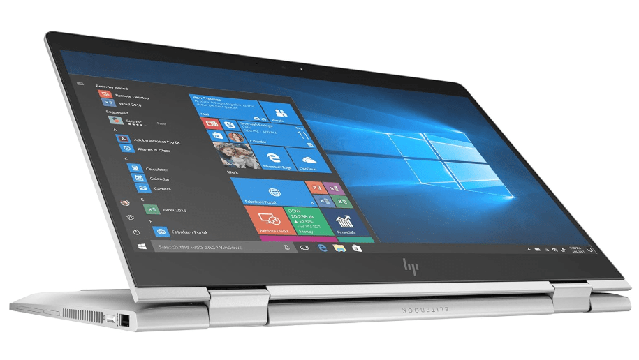 Side profile of HP EliteBook 830 G6 showing slim aluminum design and ports