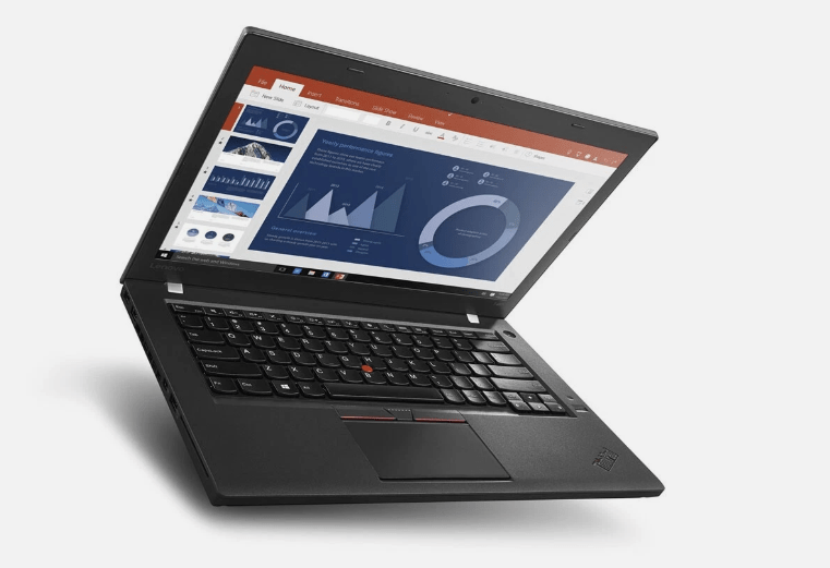 Side view of Lenovo T460s showing ports and slim business design