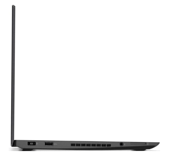 Side view of Lenovo ThinkPad T470s showing ports and slim design