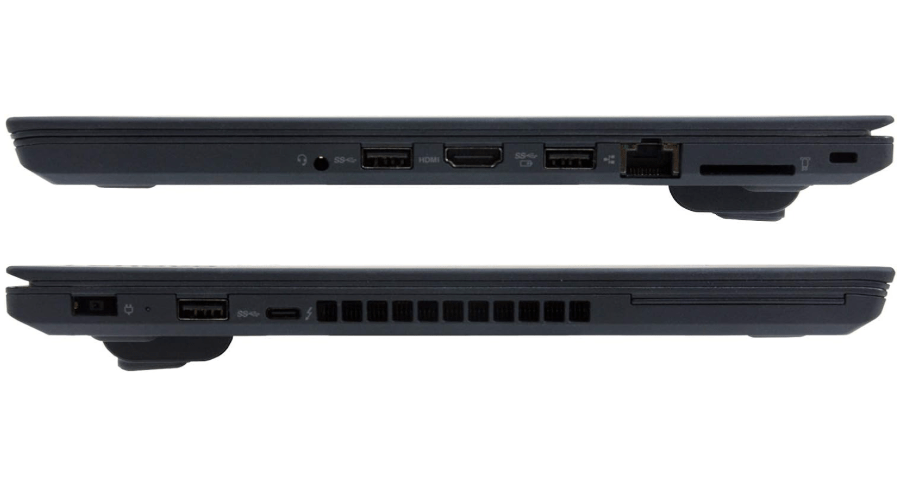 Top view of Lenovo ThinkPad T470 showing durable design and compact build