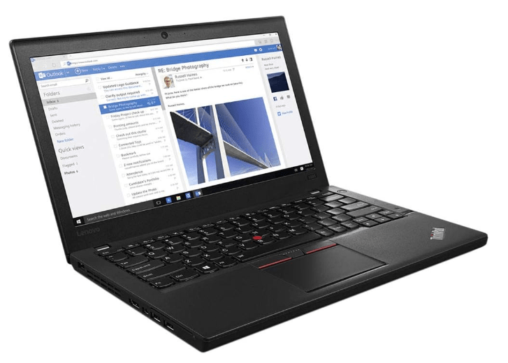 Side view of Lenovo X260 showing slim design and business-class durability