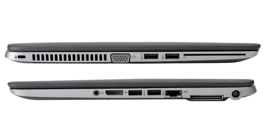 Side view of HP EliteBook 840 G2 showing USB, VGA and DisplayPort ports