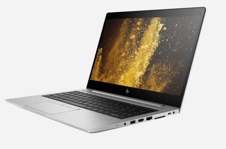 Side view of HP EliteBook 840 G6 showing USB, HDMI, and Ethernet ports