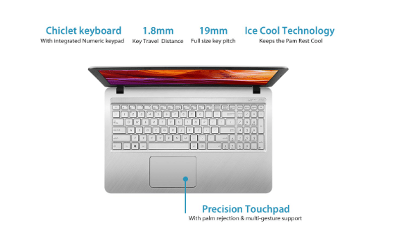 ASUS X543U keyboard and touchpad close up – Buy ASUS laptops online Kenya